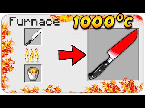 NOOB CINEMA - HOW TO CRAFT 1000 DEGREE KNIFE in MINECRAFT? SECRET RECIPE *OVERPOWERED* (Minecraft Crafting Recipe)