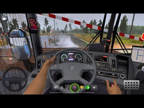 Bus Simulator Ultimate Mobile GamePlay | Drive the Mercedes-Benz Tourrider Business Bus in Rain