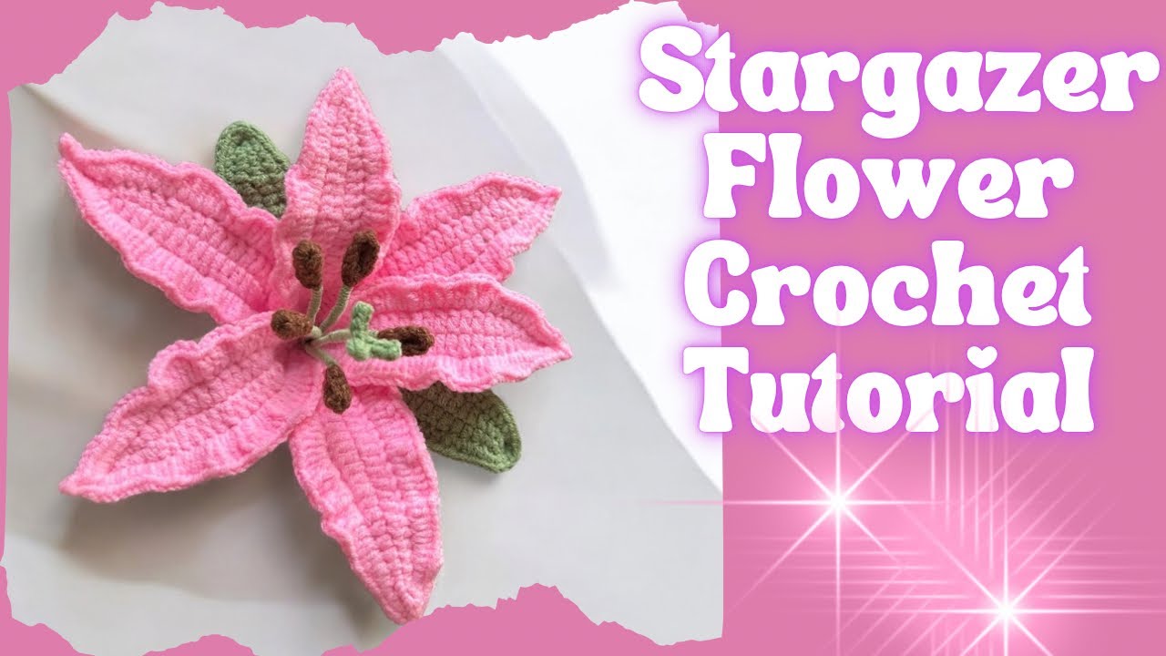 STARGAZER Lily Flower Crochet Beginner Tutorial 🌺
