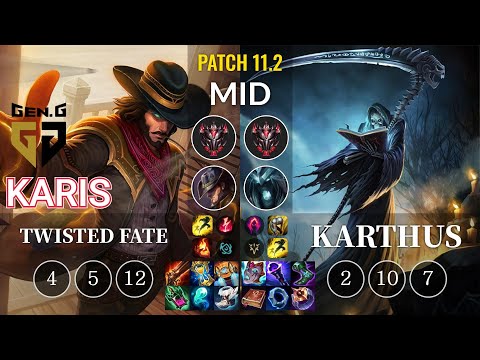 GEN Karis Twisted Fate vs Karthus Mid - KR Patch 11.2