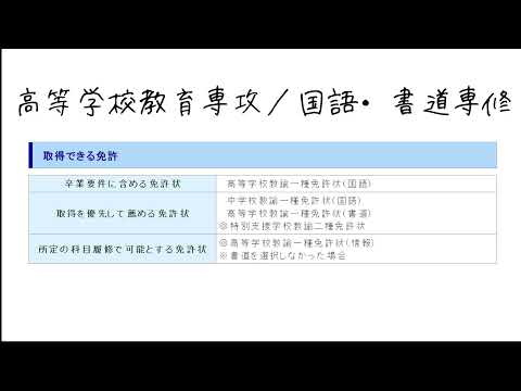 【愛知教育大学】高校国語・書道専攻紹介動画3（免許を知ろう編）