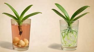 Plant orchids in a cup of garlic water! The orchids will root themselves in a few days
