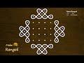 Sikku kolam with 8x2 dots | Melikala Muggu | Melika Muggu with 8 dots | Make Rangoli