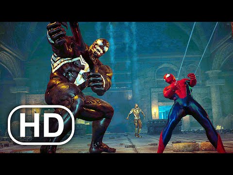 Spider-Man & Venom Fight Dracula Scene 4K (2023) - Marvel's Midnight Suns