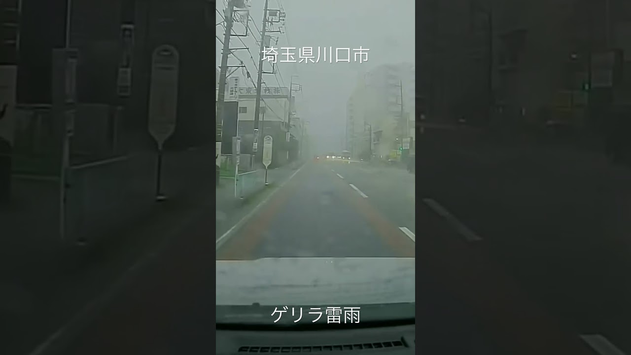 今年はゲリラ雷雨すごい。今日のお昼は風もすごくていろんなものが飛んできた　#埼玉県川口市　#川口市　#ドラレコ　#ゲリラ雷雨  #ゲリラ豪雨