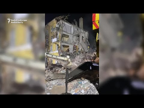 Ukrainian Rescuers Comb The Rubble As Missile Hits Apartments In Kramatorsk