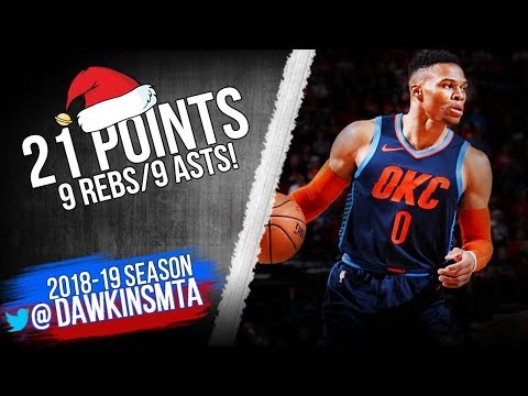 Russell Westbrook Full Highlights in 2018 Christmas Rockets vs Thunder   21 9 9!  FreeDawkins