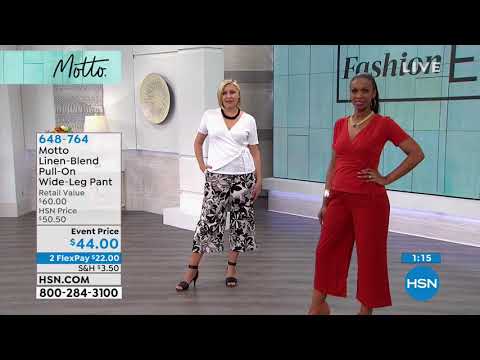 Motto LinenBlend PullOn WideLeg Pant