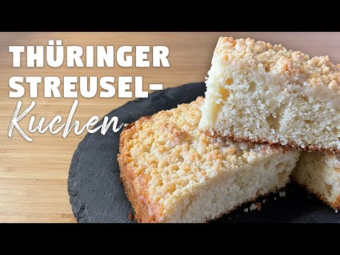 Thüringer Streuselkuchen mit flüssiger Sahne | saftiger Streuselkuchen ohne Hefe
