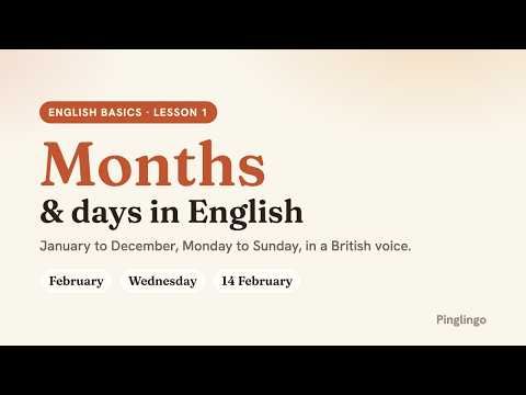 Months and Days of the Week — Pinglingo Spanish video lesson