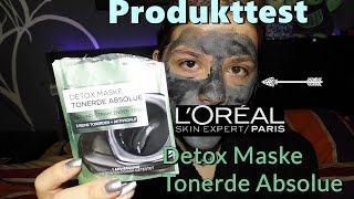 Produkttest | NEU! L'Oréal Detox Maske Tonerde Absolue | Livetest | #INSTADETOX