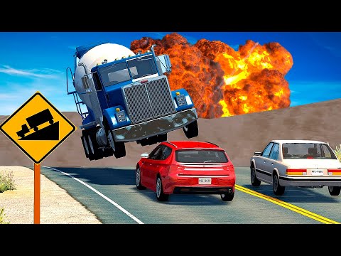BELAZ MINING DUMP TRUCK VS POLICE POST - bng.drive | BeamNG drive