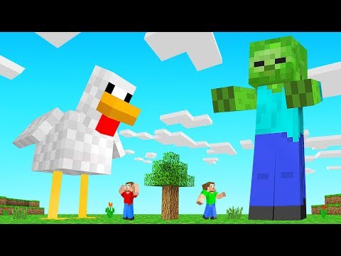 MINECRAFT But The MOBS Are HUGE! (scary)