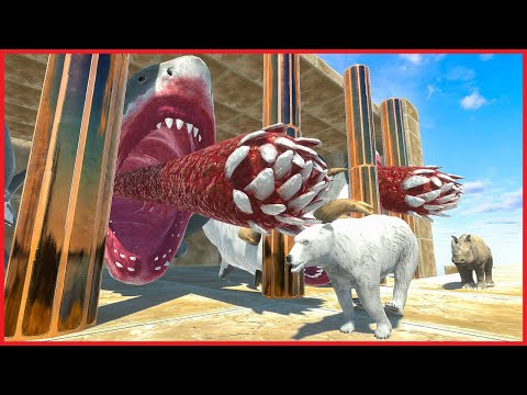 PASS THROUGH MEGALODON MAWS - Animal Revolt Battle Simulator