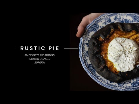 Rustic Pie With Black Paste Shortbread, Golden Carrots & Burrata
