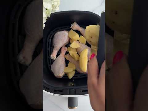 This Air Fryer Garlic Parmesan Chicken and Potatoes is quick and easy