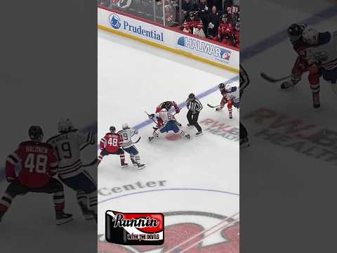 Luke Glendening NJ Devils vs David Tomasek Faceoff #njdevils #edmontonoilers #shorts #shortvideo