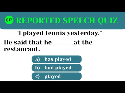 20 + Reported Speech Quiz | English Grammar Test...