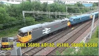 UKRL 56098 Drags D182, 45108, 56006 & 5580 under Pleck Bridge 0Z58
