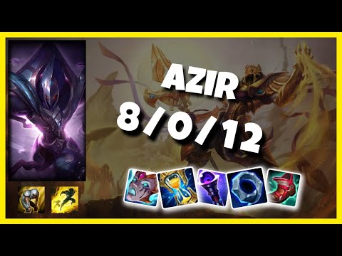 Azir vs Zed Mid 11.4 Challenger Gameplay S11 (8/0/12) - KOREAN