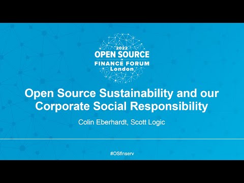 Open Source Sustainability and our Corporate Social Responsibility - Colin Eberhardt, Scott Logic