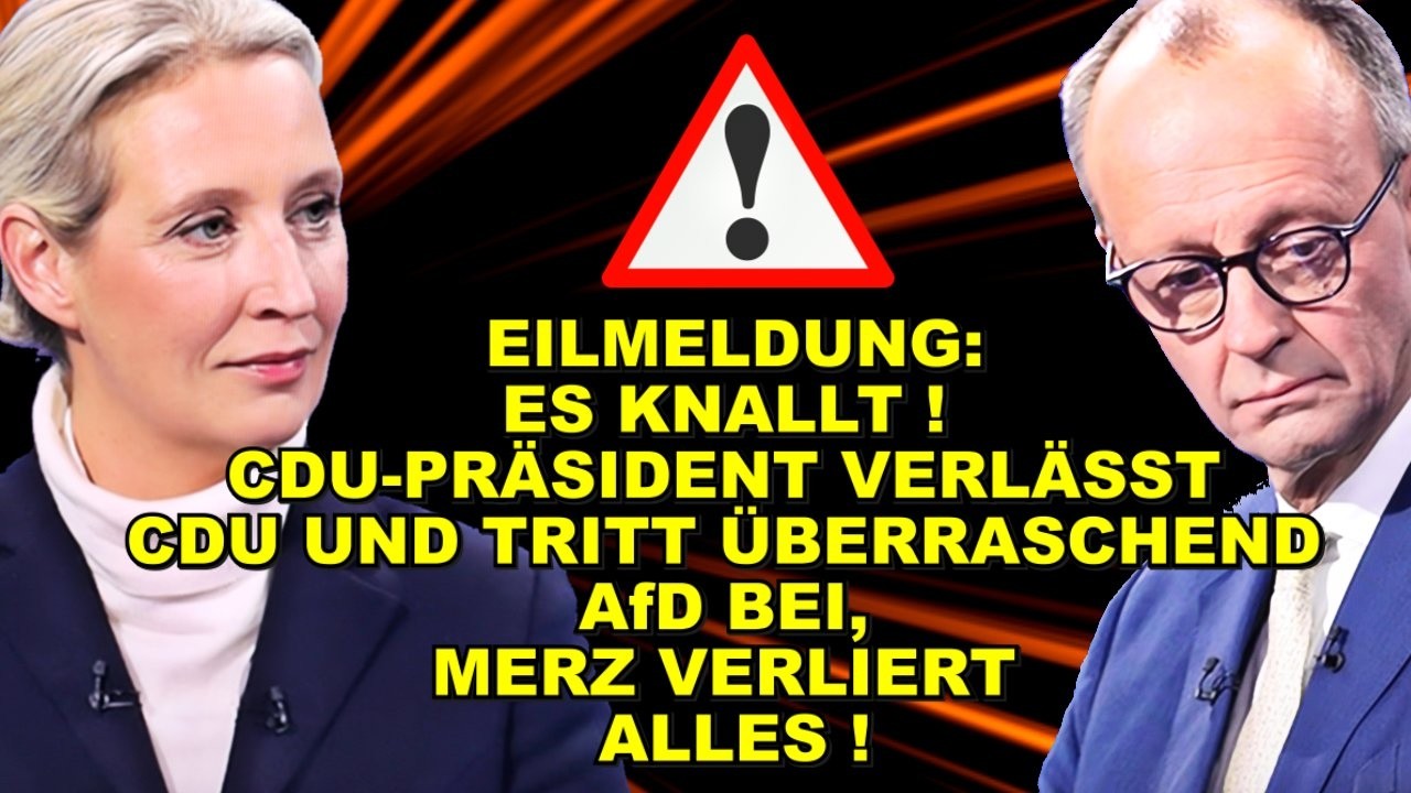 EIL: KNALL, CDU-Präsident TRITT AfD BEI!