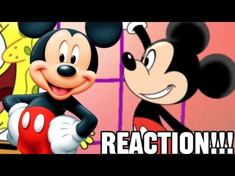 MICKEY MOUSE REACTS TO SPONGEBOB VS MICKEY MOUSE - CARTOON BEATBOX BATTLES (REMASTERED) !!