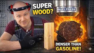 Turning wood into SUPER FUEL with hydraulic press