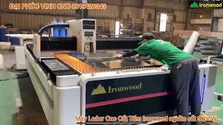 Máy Laser Cnc cắt tấm tải nặng Ironwood nguồn cắt 3000W