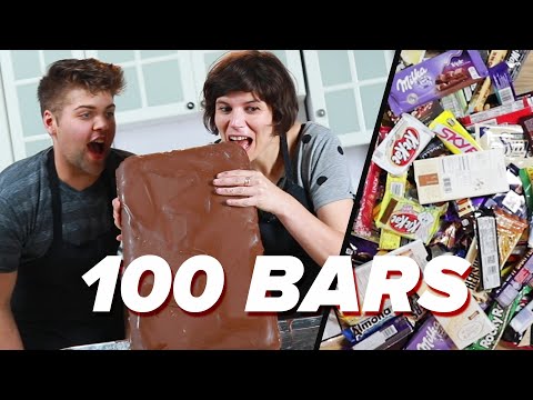 Melting 100 Chocolate Bars Into One Epic Bar