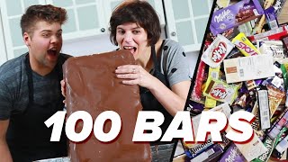 Melting 100 Chocolate Bars Into One Epic Bar