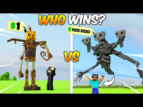 $1 vs $100,000 MOB BATTLE in Minecraft