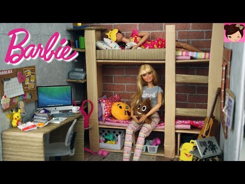 Barbie Bunk Bed Bedroom Morning Routine -  Barbie Doll House Toys for Kids
