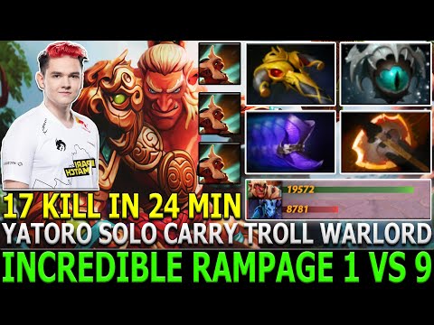 YATORO | Troll Warlord | Incredible Rampage with 1vs9 | Solo Carry His Team | Dota 2 | Pro Gameplay