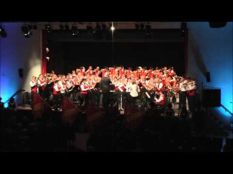 Marsch Friedrich des Großen gemeinsam gespielt vom Orchester und Fanfarenzug des Musikvereins Tamm