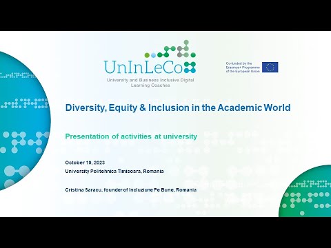 UnInLeCo R4-A6 Incluziune Pe Bune - Example of a Good practice of Animation of University
