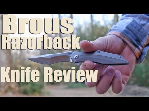 Brous Razorback Review.  Titanium, D2, Ball Bearings, Pointy.