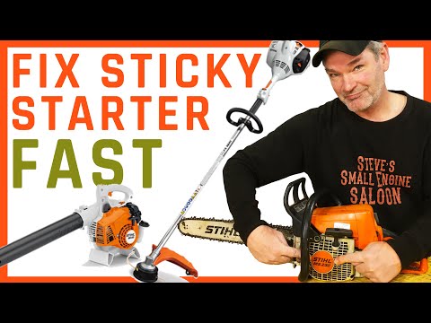 How To Lubricate A Sticky Starter On A Chain Saw or Weed Eater