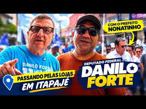 DANILO FORTE FAZENDO CAMPANHA EM ITAPAJÉ! Visita lojas ao lado do prefeito NONATINHO