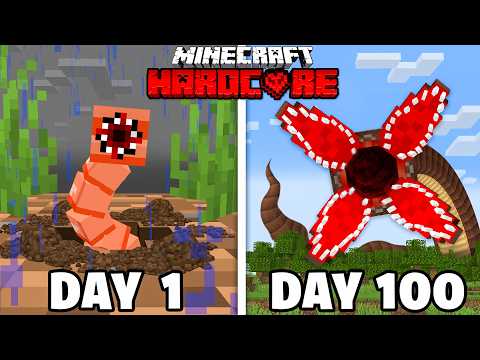 I Survived 100 Days as a WORM in Minecraft