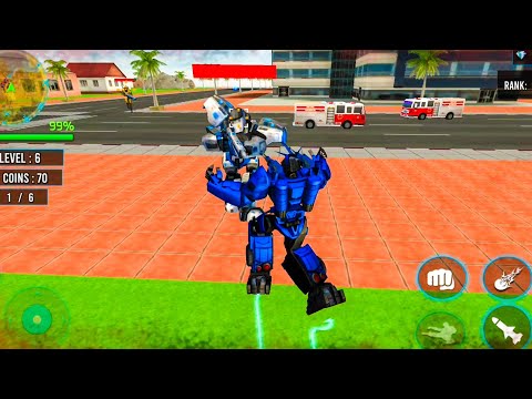 Bus Robot Transform Flying Air Jet Robot Game - New Android Gameplay