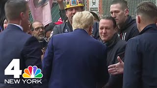 Donald Trump makes campaign stop at construction site for new JPMorgan Chase HQ in Manhattan