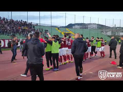 Finale Kupa BiH 2018/19, Sarajevo - Široki Brijeg 3-0, slavlje igrača i navijača Sarajeva nakon meča