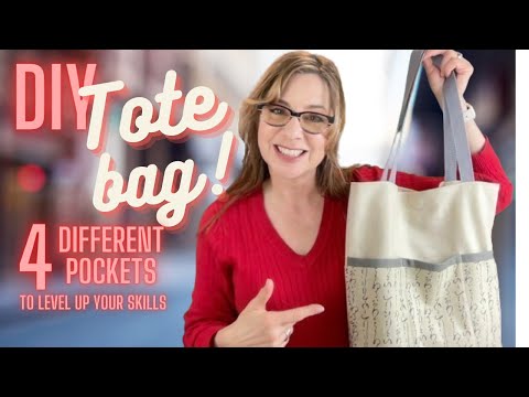 LEVEL UP YOUR SEWING SKILLS: DIY Tote bag with 4 different pockets