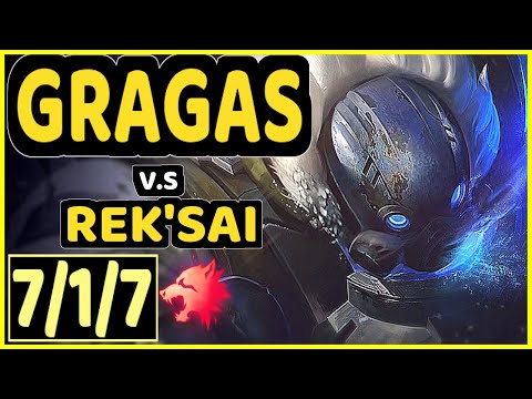 TARZANED (GRAGAS) vs REK'SAI - 7/1/7 KDA JUNGLE CHALLENGER GAMEPLAY - NA