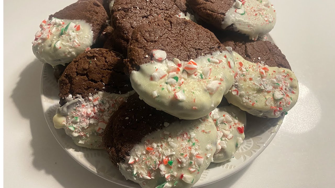Peppermint Bark Chocolate Cookies - Whip It Up Whenever