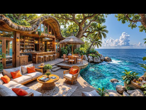 Beautiful July Morning Coffee Porch by the Sea 🌤️ Smooth Summer Jazz Music for a Fresh Morning Start