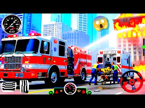 Realistic Fire 🔥 Truck Rescue Simulator 3D - Firefighter 😱 Rescue Simulator | Android Gameplay 