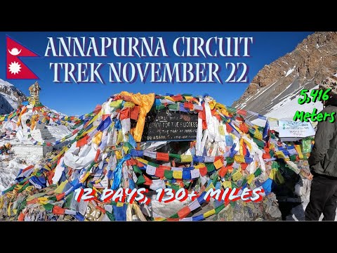 Annapurna Circuit Trek - 2 weeks from Kathmandu to Pokhara in November 22
