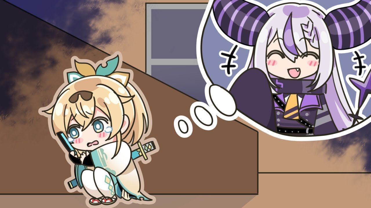 【切り抜き漫画】ホラーゲームが怖すぎて実況中にラプラスに助けを求める風間いろは【ホロライブ/手描き】